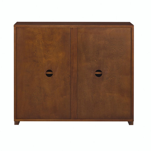 39" Walnut Wood Sideboard With Two Doors