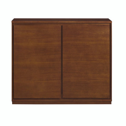 39" Walnut Wood Sideboard With Two Doors HomeRoots