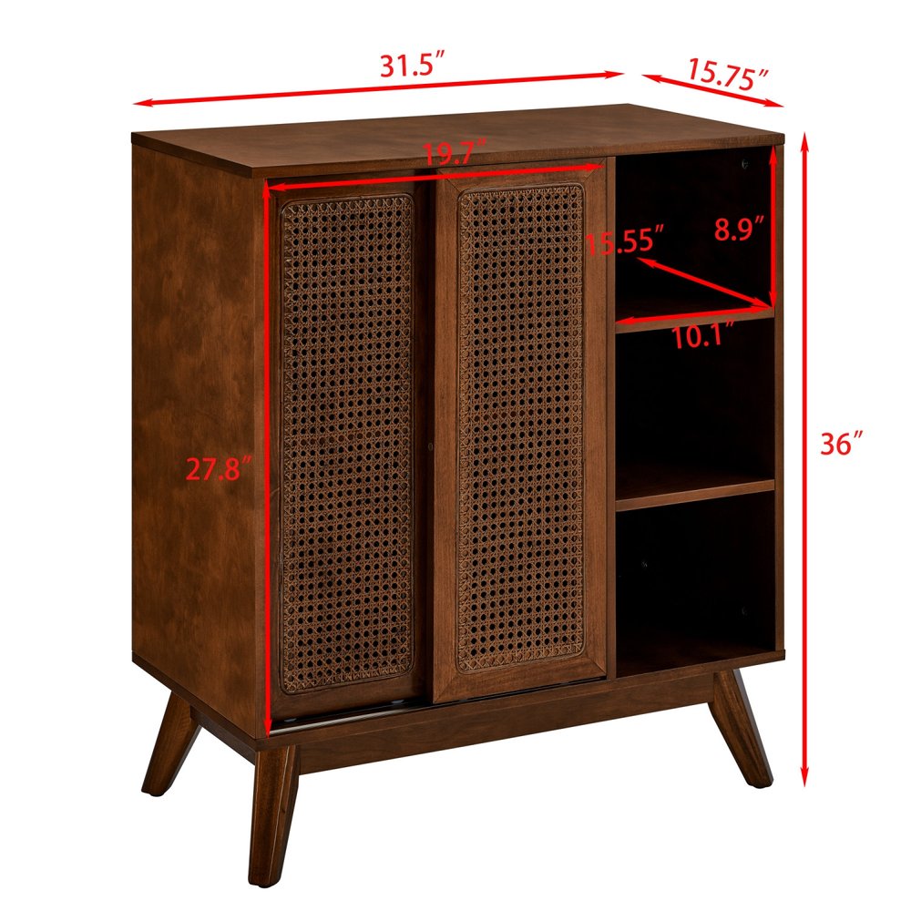 32" Brown Wood Accent Cabinet HomeRoots