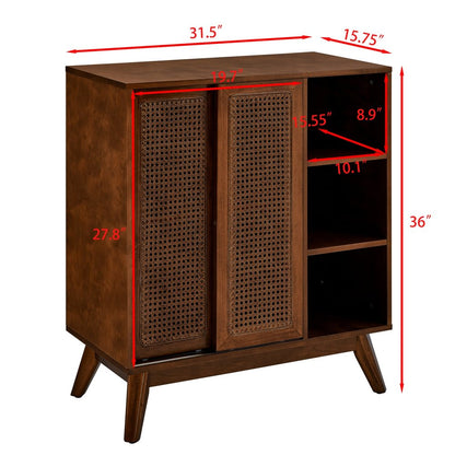 32" Brown Wood Accent Cabinet HomeRoots