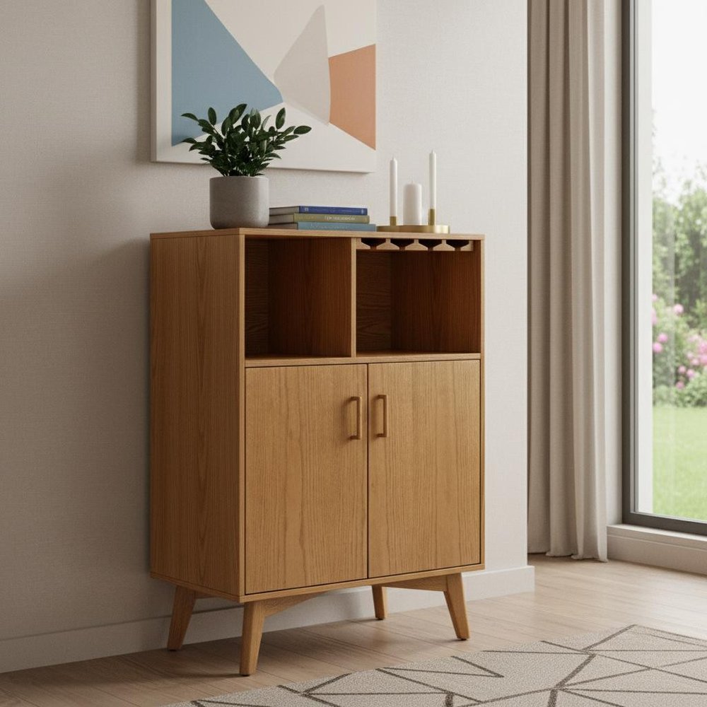 32" Brown Wood Accent Cabinet HomeRoots