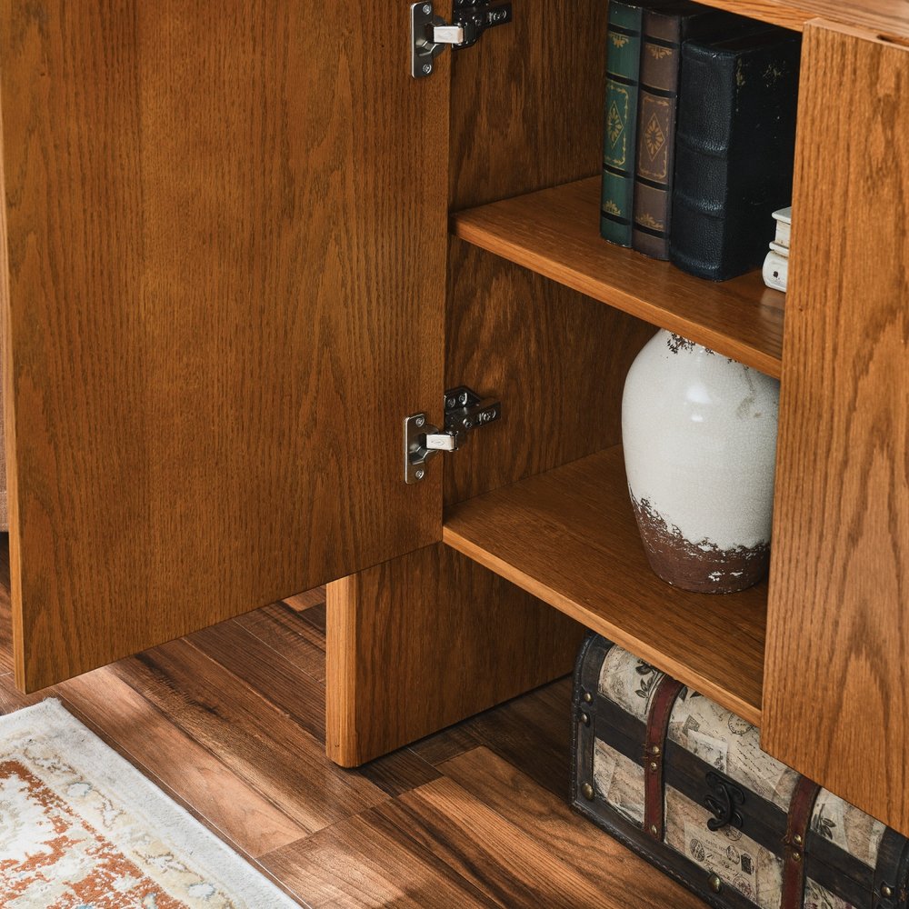 34" Brown Wood Accent Cabinet HomeRoots