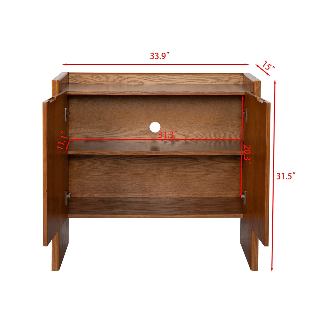 34" Brown Wood Accent Cabinet HomeRoots