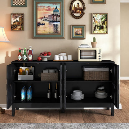 61" Black Wood Accent Cabinet HomeRoots
