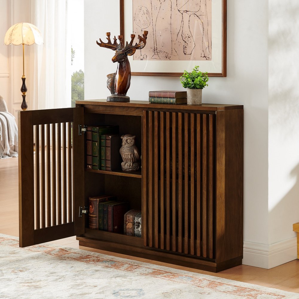 39" Brown Wood Accent Cabinet HomeRoots