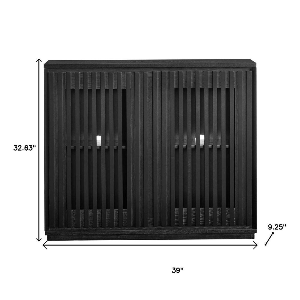 39" Black Wood Accent Cabinet HomeRoots