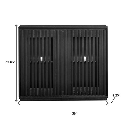 39" Black Wood Accent Cabinet HomeRoots