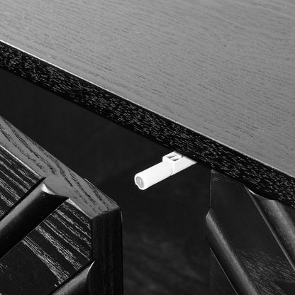 61" Black Wood Accent Cabinet HomeRoots