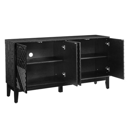 61" Black Wood Accent Cabinet HomeRoots