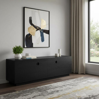 63" Black Wood Accent Cabinet HomeRoots