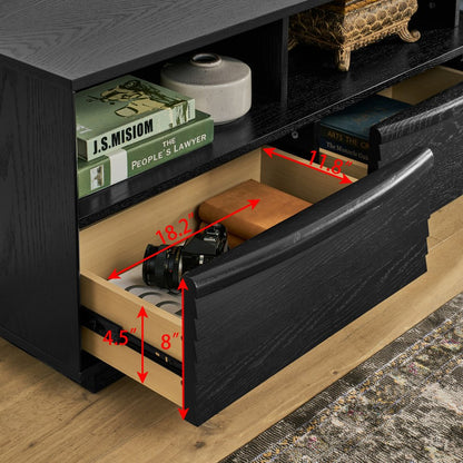 63" Black Wood Accent Cabinet HomeRoots