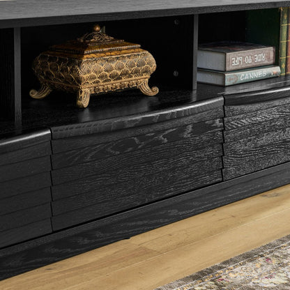 63" Black Wood Accent Cabinet HomeRoots