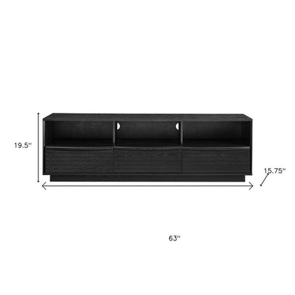 63" Black Wood Accent Cabinet HomeRoots