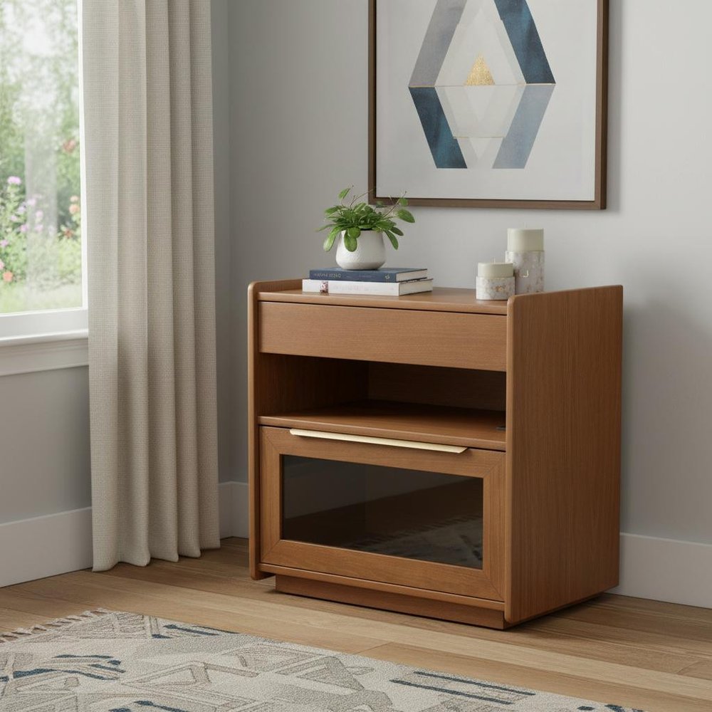 24" Brown Wood Accent Cabinet HomeRoots