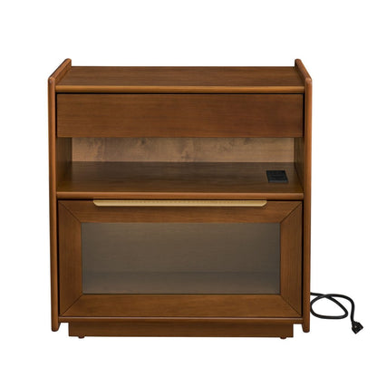 24" Brown Wood Accent Cabinet HomeRoots