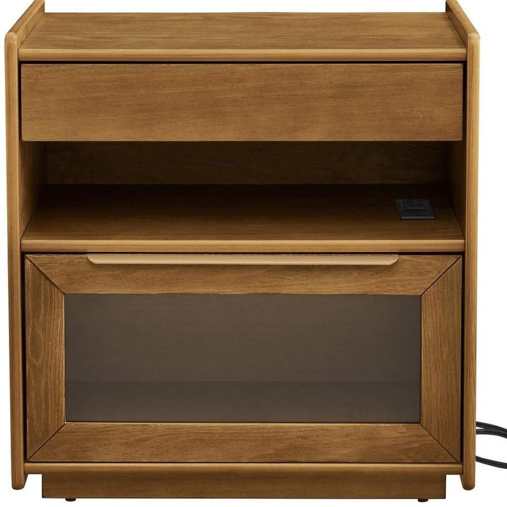 24" Brown Wood Accent Cabinet HomeRoots