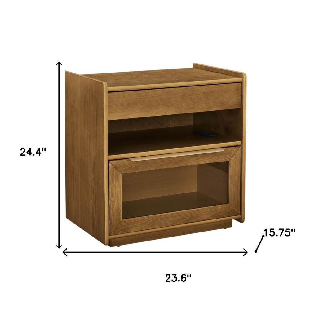 24" Brown Wood Accent Cabinet HomeRoots
