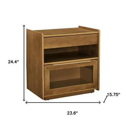 24" Brown Wood Accent Cabinet HomeRoots