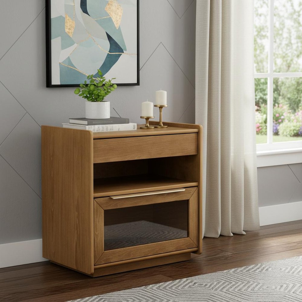 24" Brown Wood Accent Cabinet HomeRoots