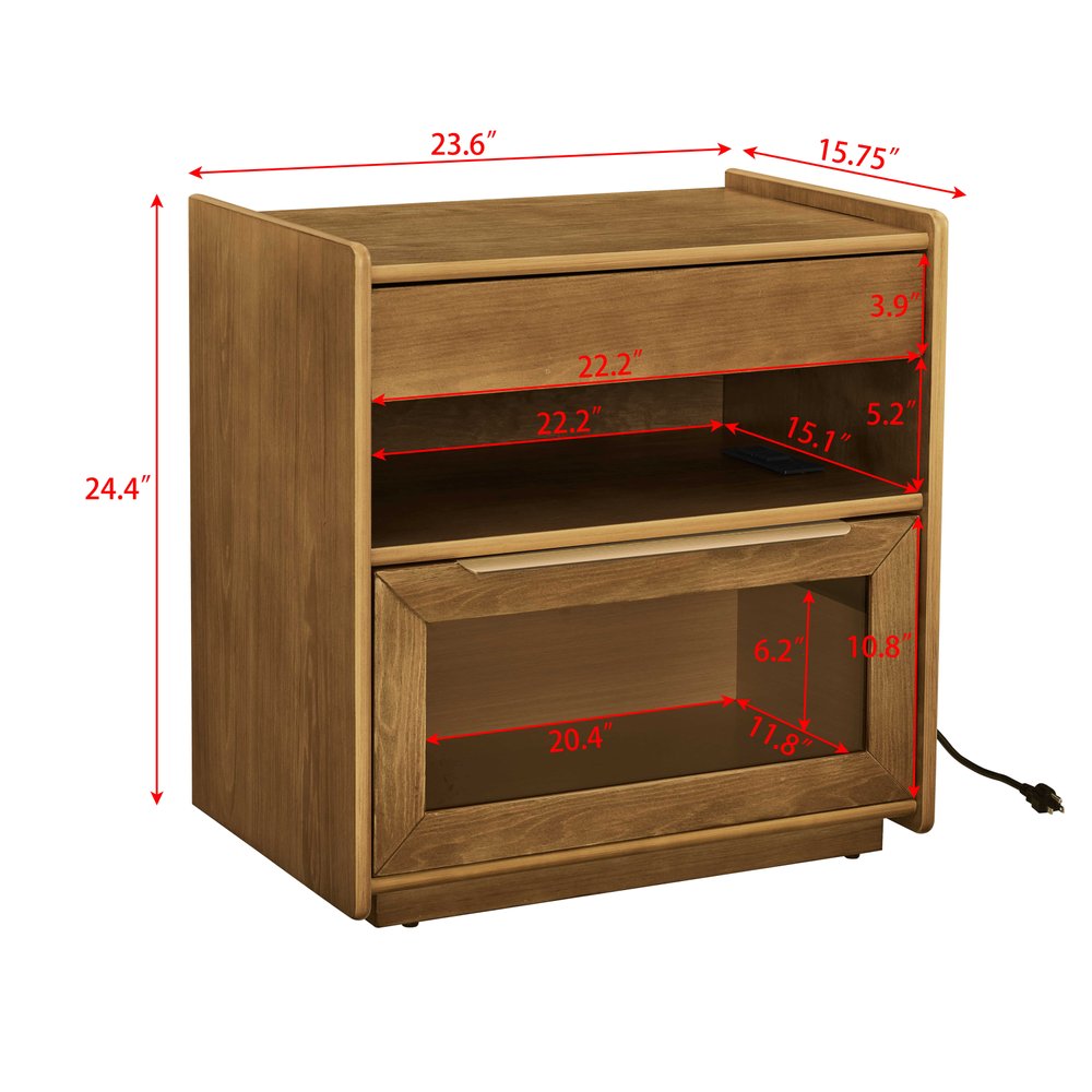 24" Brown Wood Accent Cabinet HomeRoots