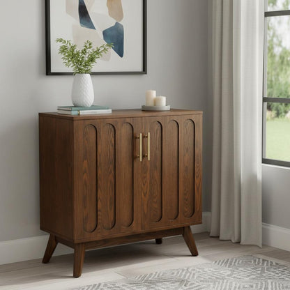 32" Brown Wood Accent Cabinet HomeRoots