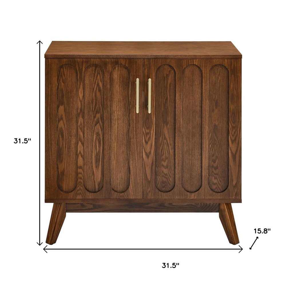 32" Brown Wood Accent Cabinet — view 4