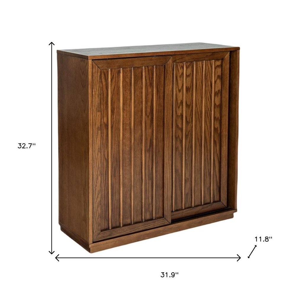 32" Brown Wood Accent Cabinet — view 6