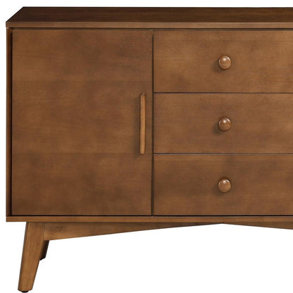 47" Brown Wood Three Drawer Sideboard With Two Doors HomeRoots