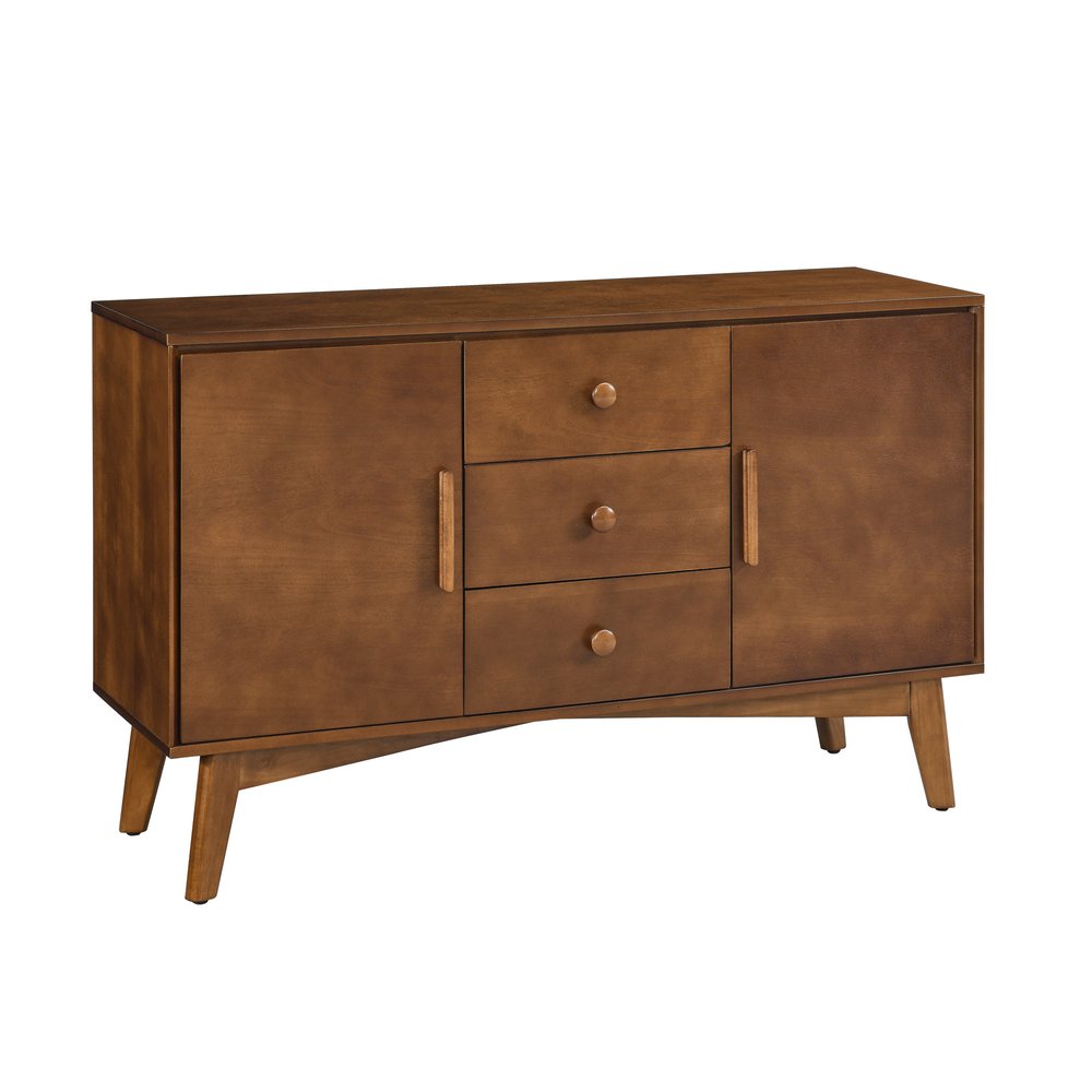 47" Brown Wood Three Drawer Sideboard With Two Doors HomeRoots