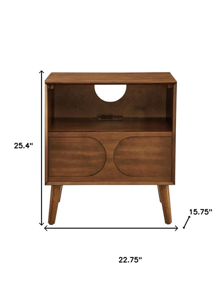 23" Brown Wood Accent Cabinet HomeRoots