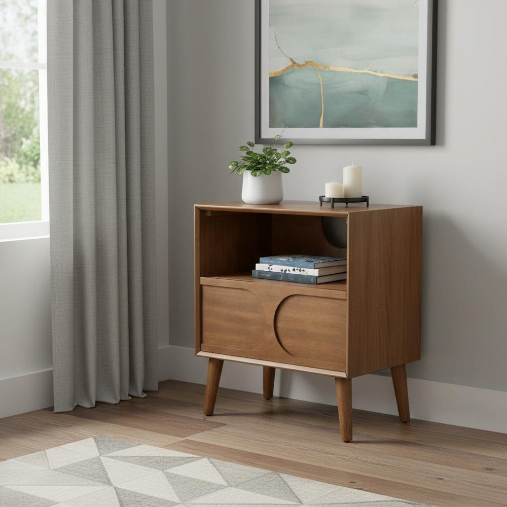 23" Brown Wood Accent Cabinet HomeRoots