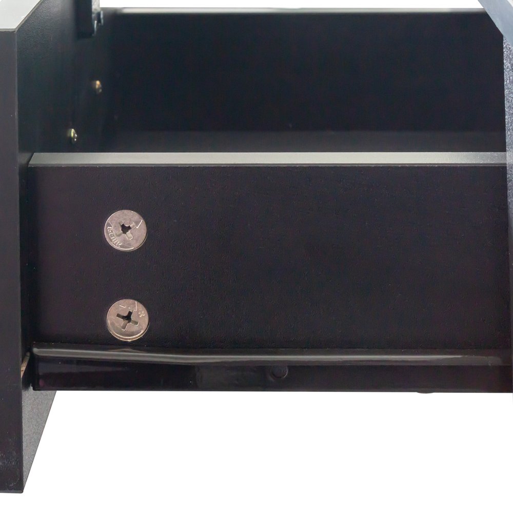 40" Black Wood Mirrored Two Drawer Vanity Table HomeRoots