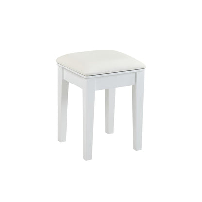 36" White Wood Mirrored Five Drawer Vanity Table HomeRoots