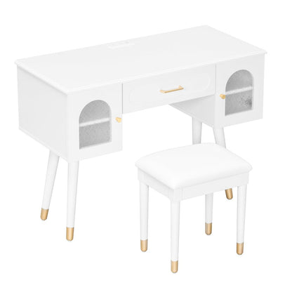 40" White Wood Vanity Table HomeRoots