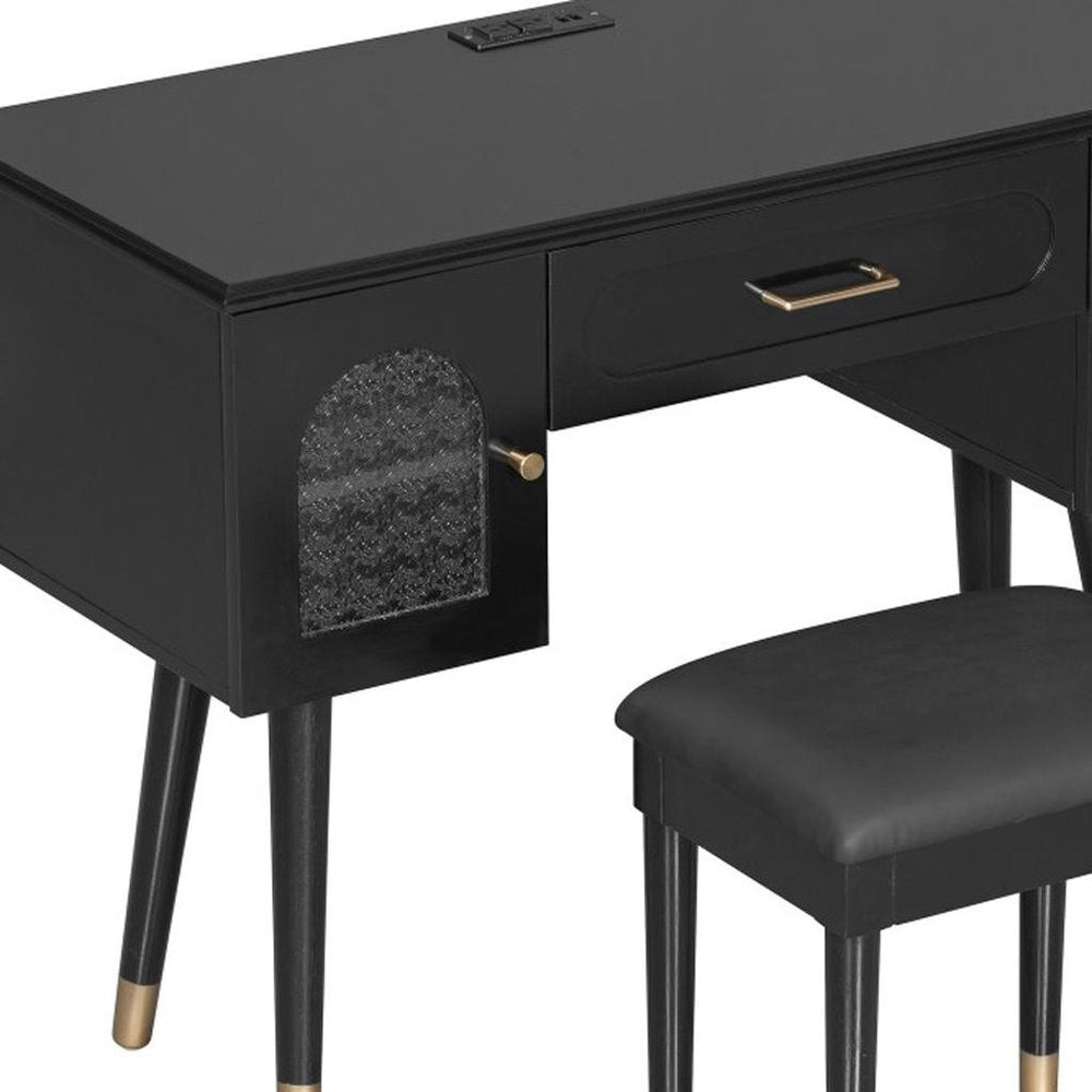 40" Black Wood Vanity Table HomeRoots