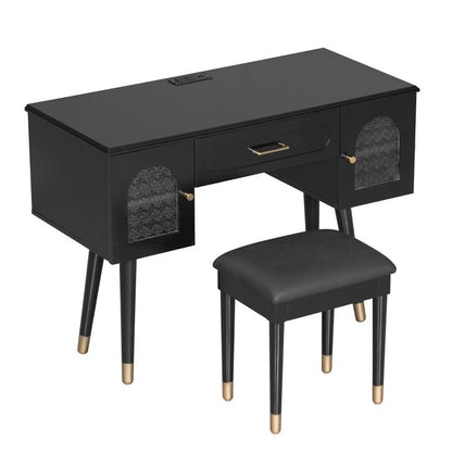40" Black Wood Vanity Table HomeRoots