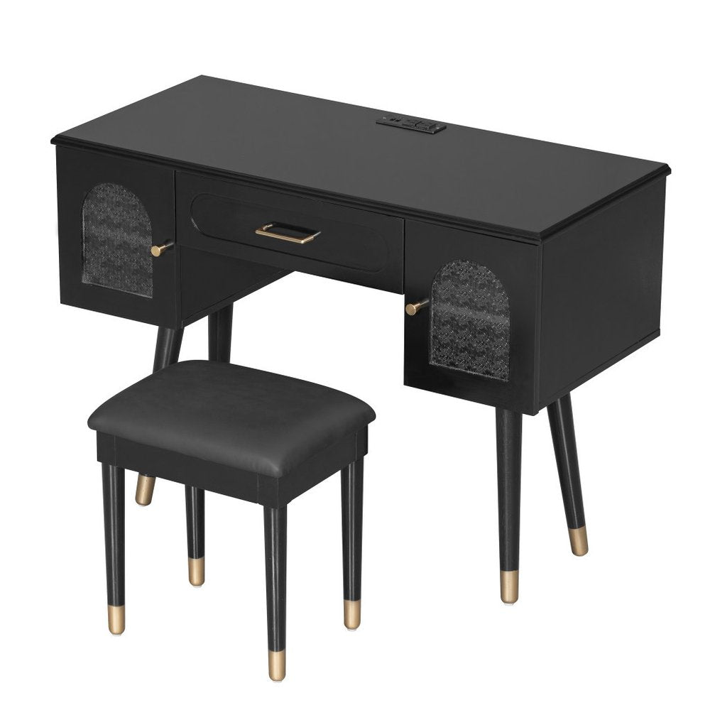40" Black Wood Vanity Table HomeRoots