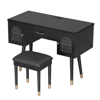 40" Black Wood Vanity Table HomeRoots