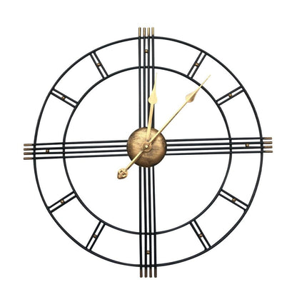 24" Beige Black And Brown Silent Analog Round Wall Clock HomeRoots