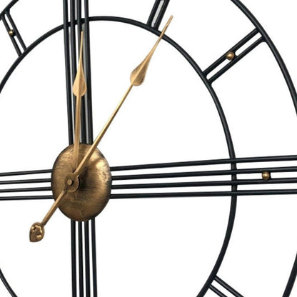 24" Beige Black And Brown Silent Analog Round Wall Clock HomeRoots
