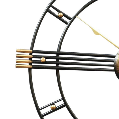 24" Beige Black And Brown Silent Analog Round Wall Clock HomeRoots