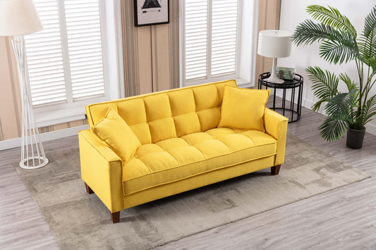 Hot Selling Solid Color Sofa Easy Assemble 2 Seater Furniture Breathable Linen Sofa Stool - FurniFindUSA