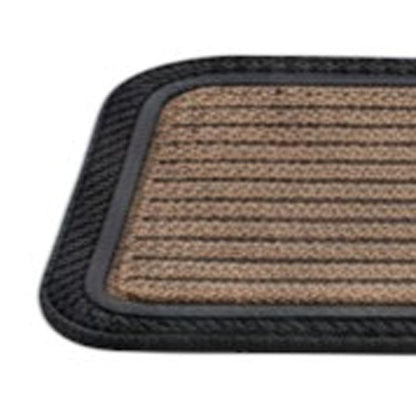 Set Of Six Black And Natural Polypropylene And Rubber Stair Treads