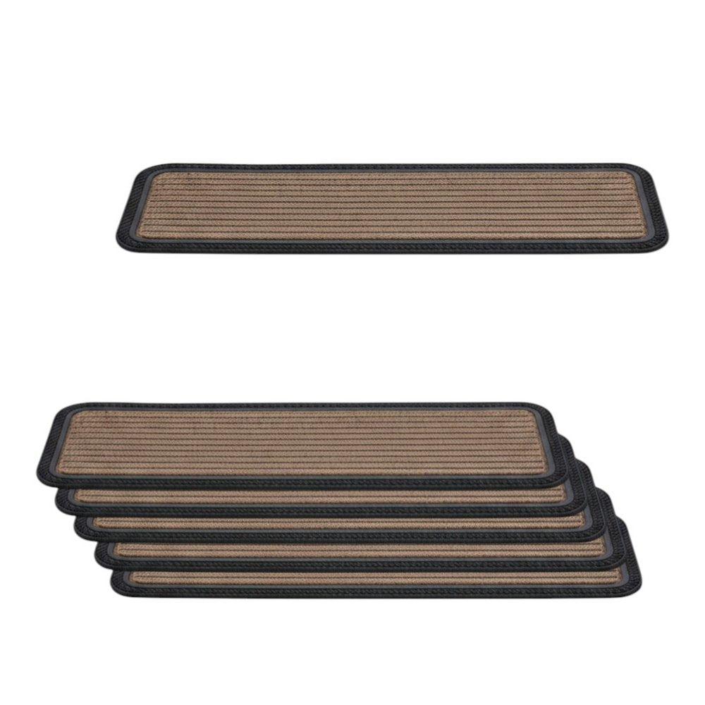 Set Of Six Black And Natural Polypropylene And Rubber Stair Treads — view 2