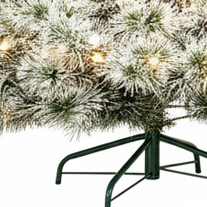 4.5' White Pre Lit Full Flocked Spruce Christmas Tree HomeRoots