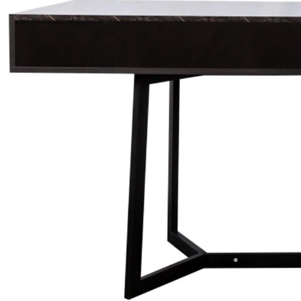 71" Black Wood Trestle Coffee Table HomeRoots