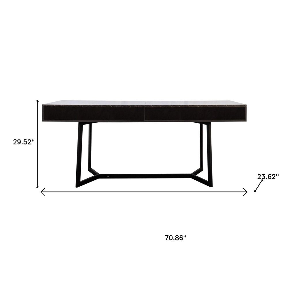 71" Black Wood Trestle Coffee Table HomeRoots