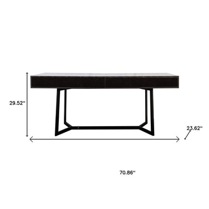 71" Black Wood Trestle Coffee Table HomeRoots