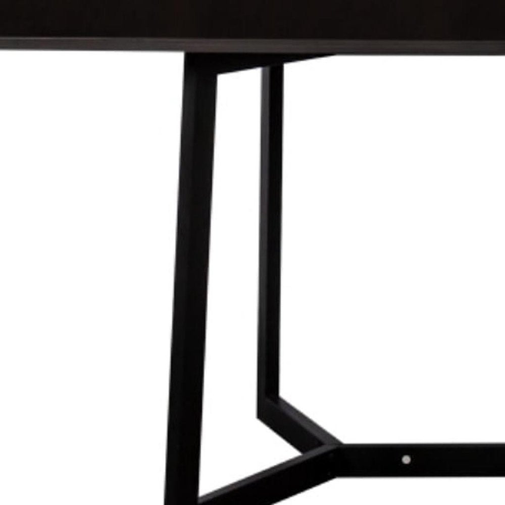 71" Black Wood Trestle Coffee Table HomeRoots