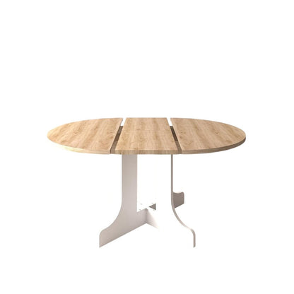 59" Brown and White Wood Oval Cross Legs Coffee Table HomeRoots